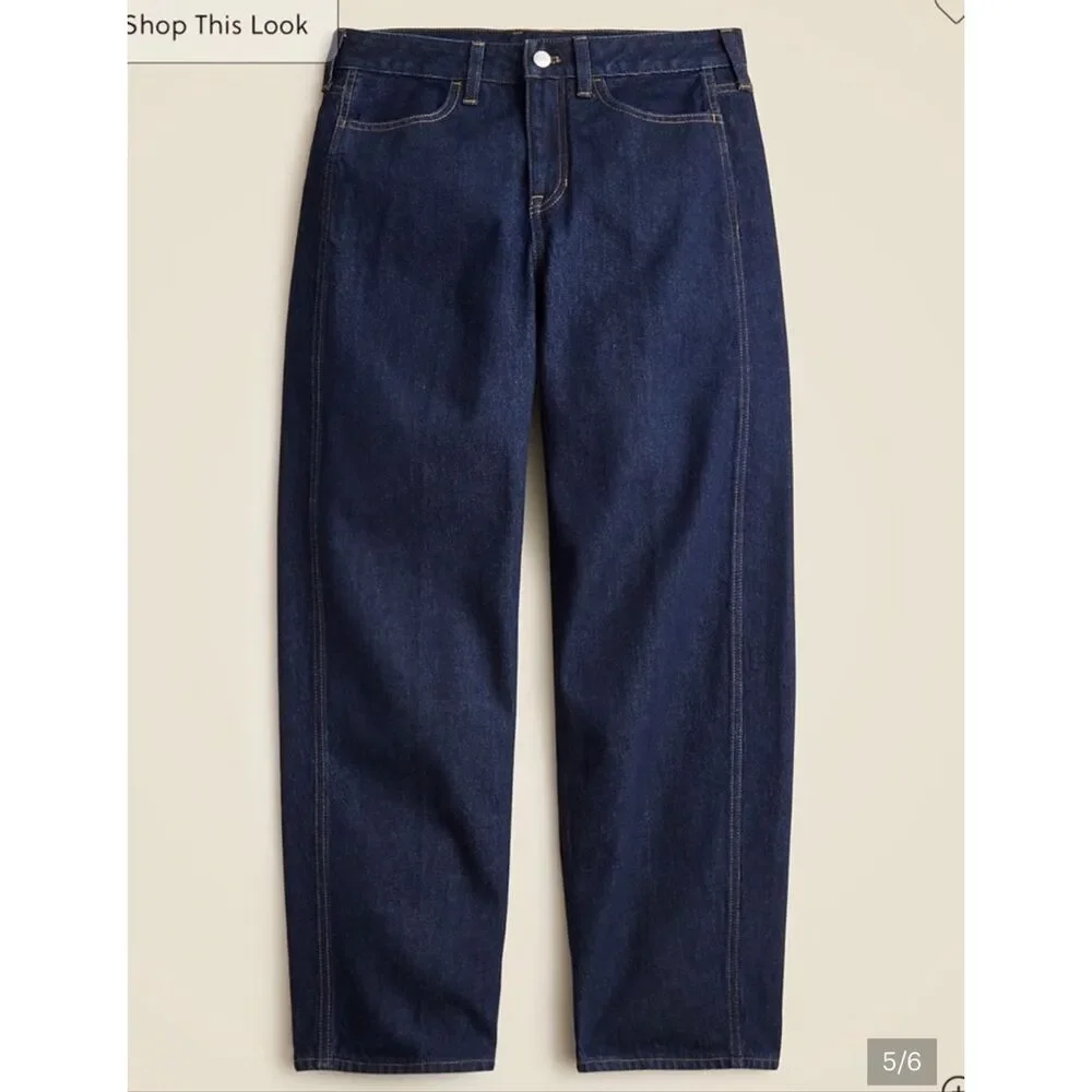 J.Crew Lasso Barrel Jean in dark rinse wash NWT size P27